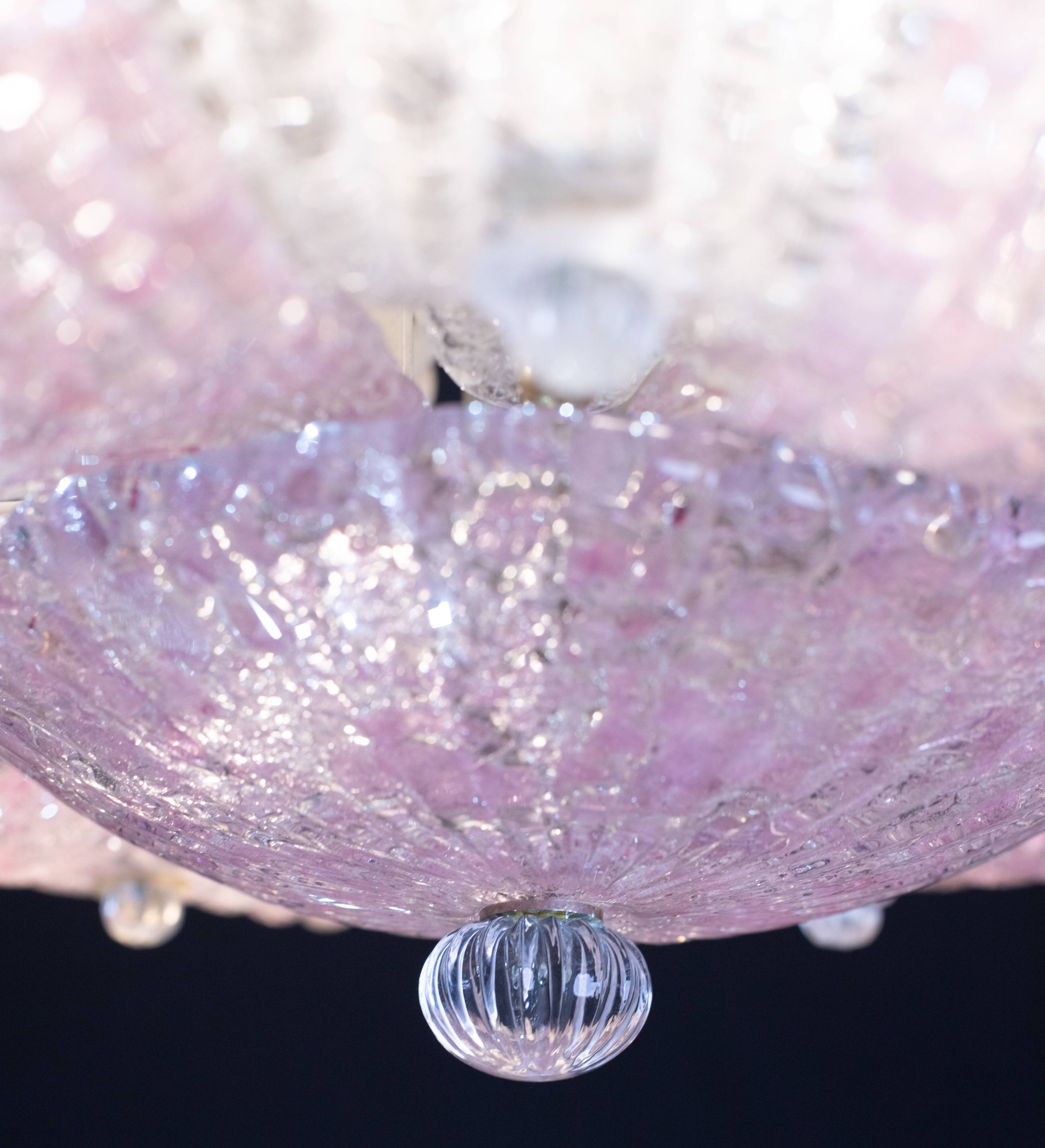 Fascinating Vintage Murano Glass Ceiling lamp Pink