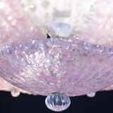 Fascinating Vintage Murano Glass Ceiling lamp Pink