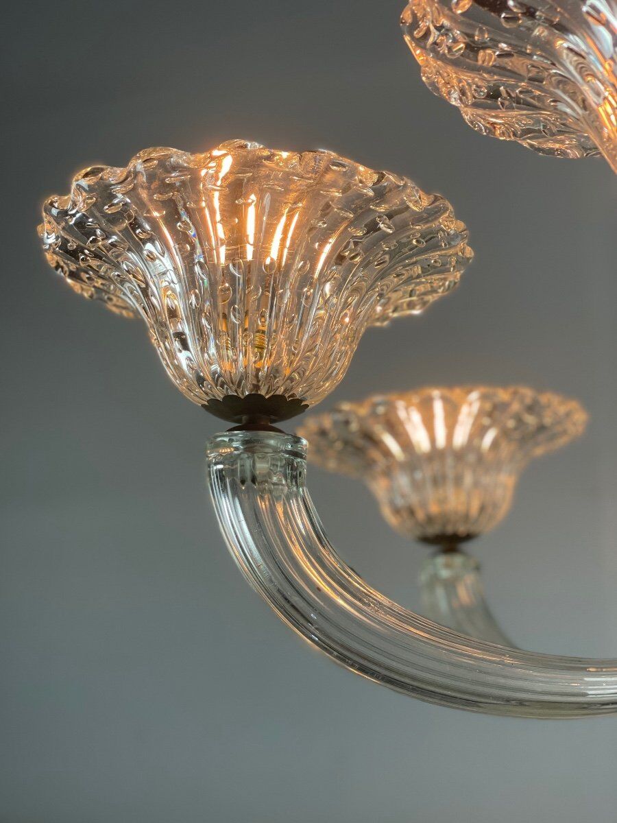 Venetian chandelier in murano glass by seguso circa 1950