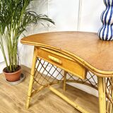 Vintage rattan table, desk