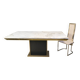 Vintage white marble and brass dining table, 1970s