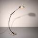 Iconic 1970s chrome arc floor lamp with adjustable swing arm, 1970 Italy