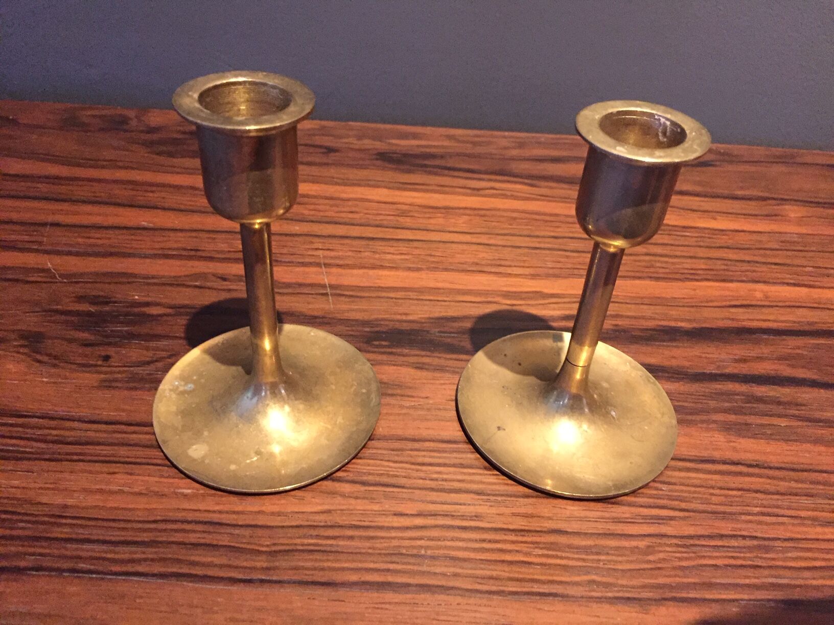 Pair of brass candlesticks