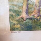 Painting of an old forest Signed Reubelt