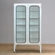 Vintage glass & iron medical cabinet, 1970s