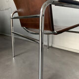 'Klinte' armchair for Ikea, chrome & leather design Tord Bjorklund 1970s chair