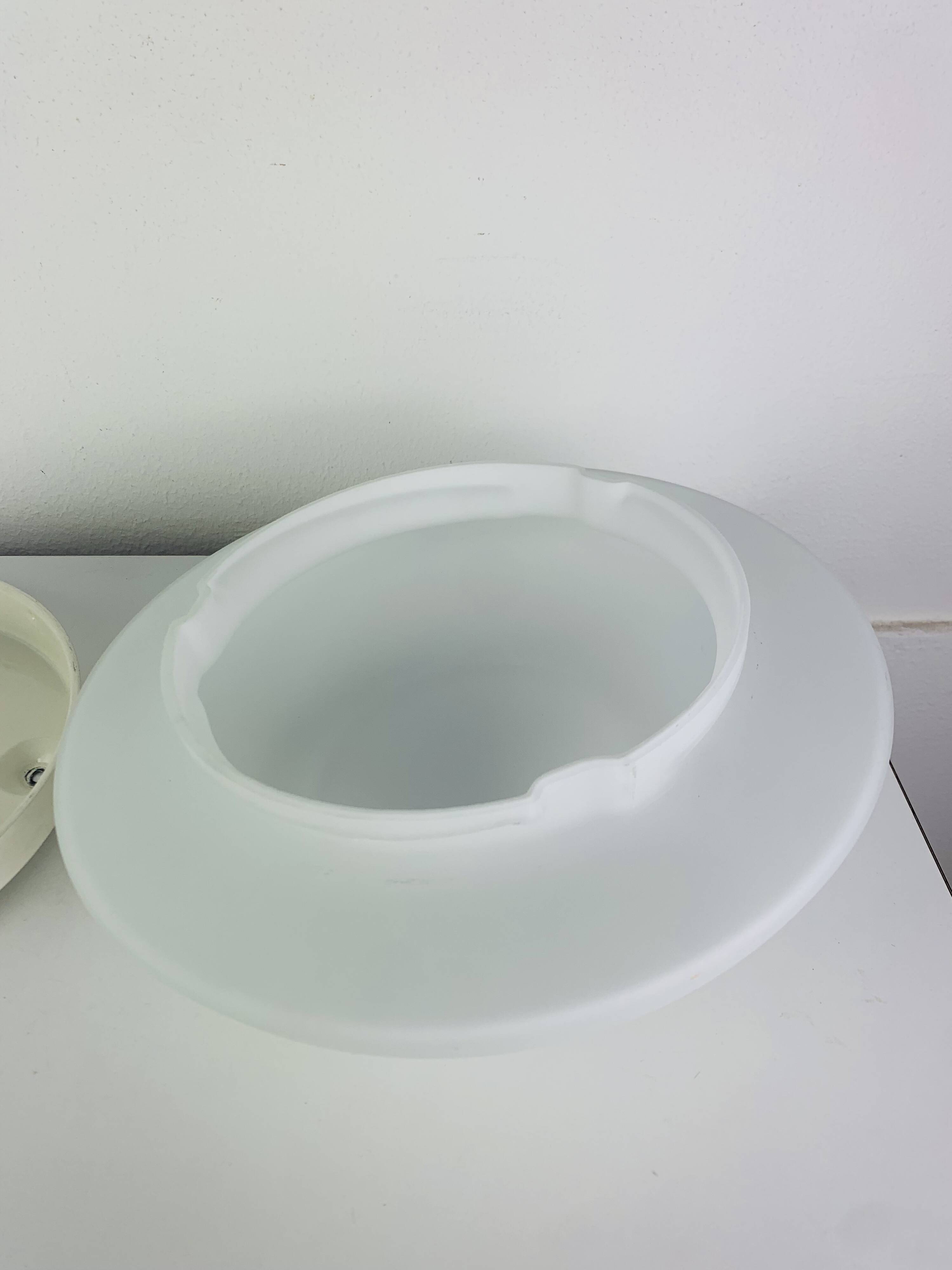Vintage opaline wall light from the 1980s, ceiling light.