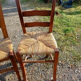 6 old straw chairs