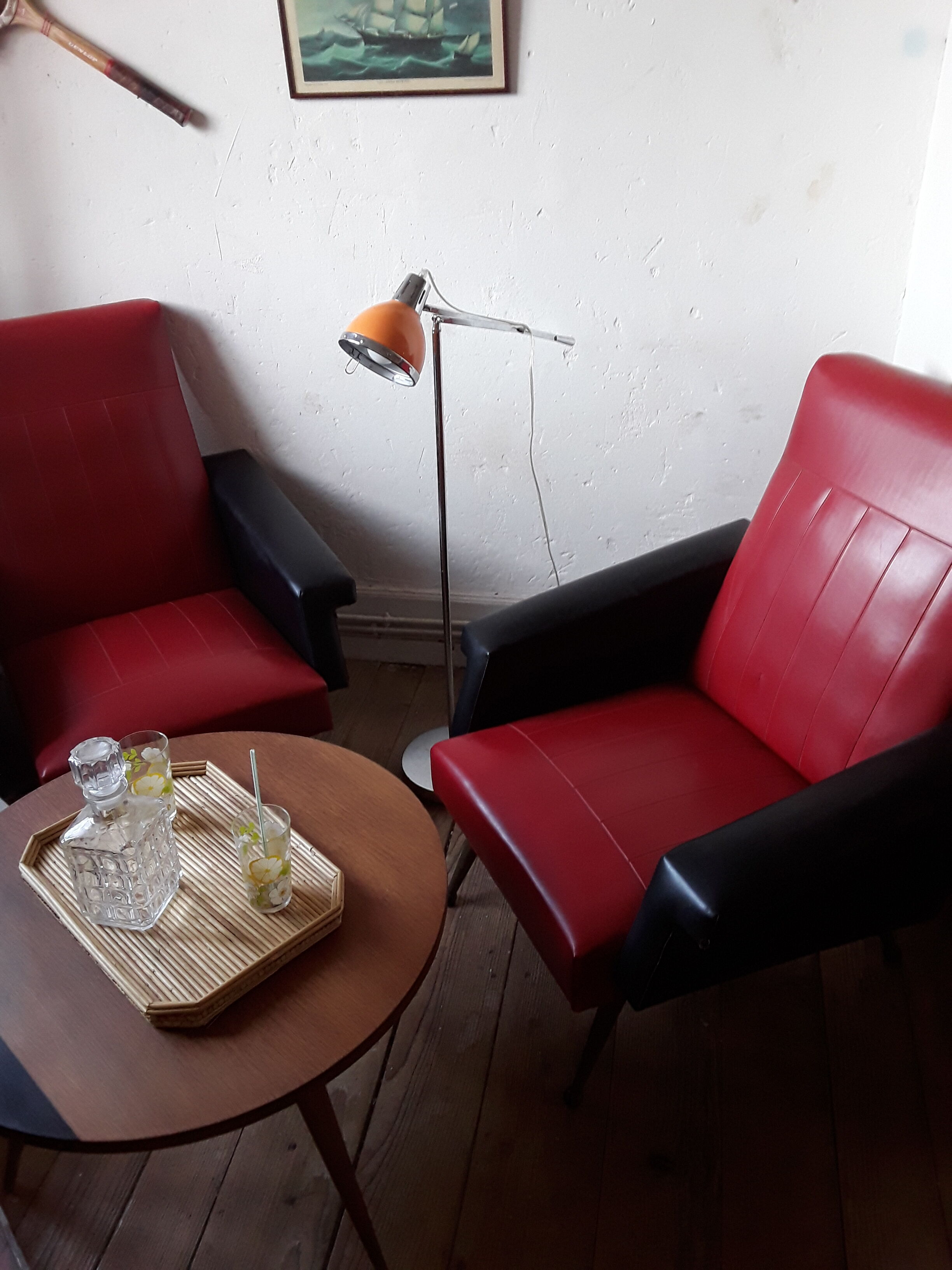 Vintage skai armchairs