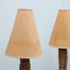 Pair of 1970s Italian decorative table lamps raphia & parchment