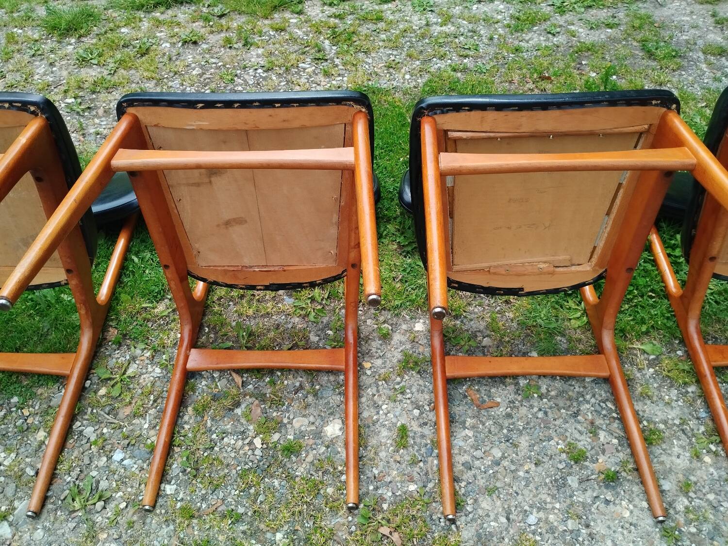 Series of 6 old Scandinavian design chairs