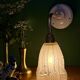 Curved tulip vintage Art Deco wall light in frosted glass