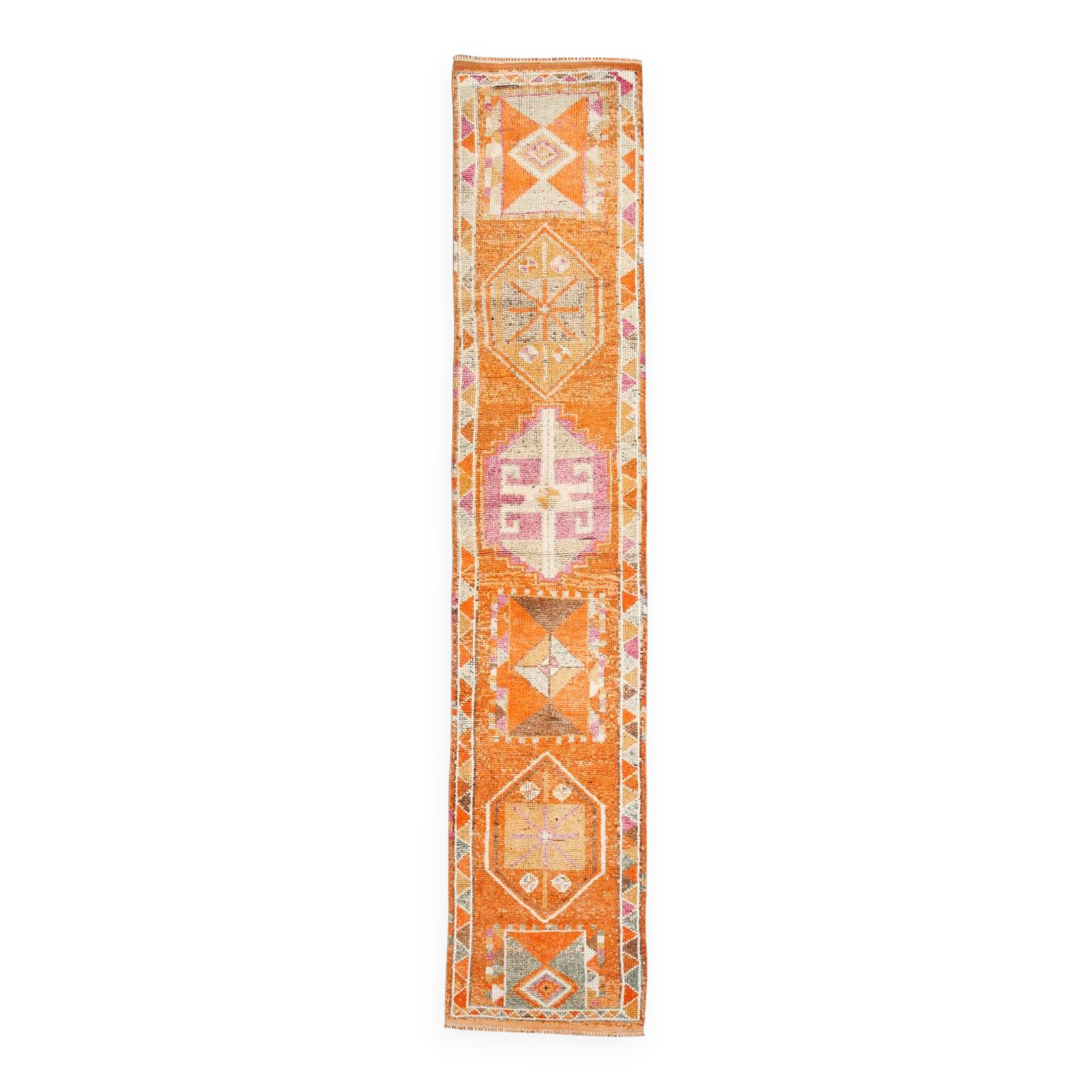 3x13  Long Turkish Vintage Runner Rug, 79x399Cm