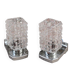 Pair of Vintage Mid-century Wall Sconces 1960s Chrome and Glass