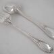 Ercuis Pompadour, set of 4 serving utensils, for stew and salad, silver-plated metal.
