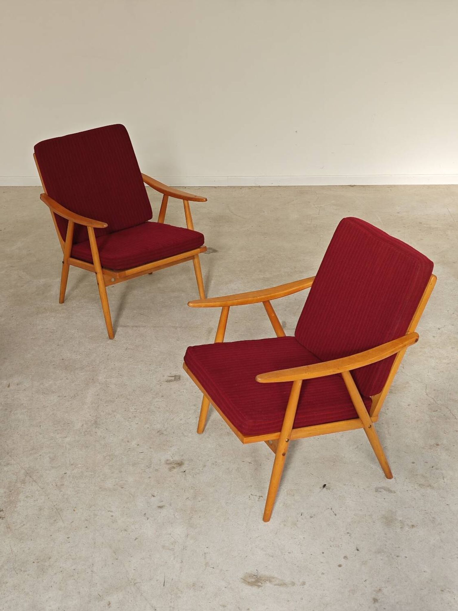 Pair of Boomerang armchairs Antonin Suman TON Thonet 1960