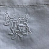 Set of six embroidered linen tea towels