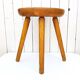 Large vintage folk art curved seat stool