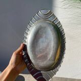 Pewter dish 1900 signed Alice and Eugène Chanal