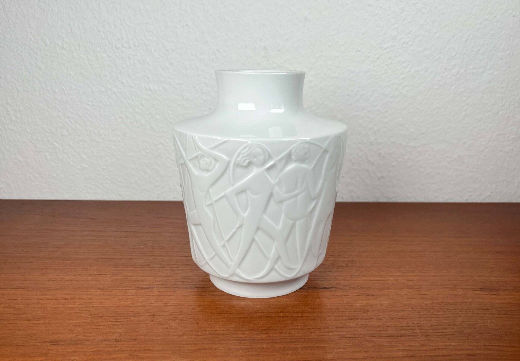 Vintage White Porcelain Vase from the Paradies Series by Kurt Wendler for Edelstein Bavaria, 1970s
