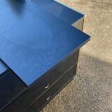 Vintage black and gold TV cabinet from the 70s/80s