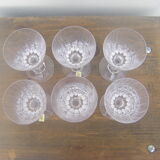 Six bayel cut crystal glasses
