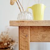Brutalist table - oak side table