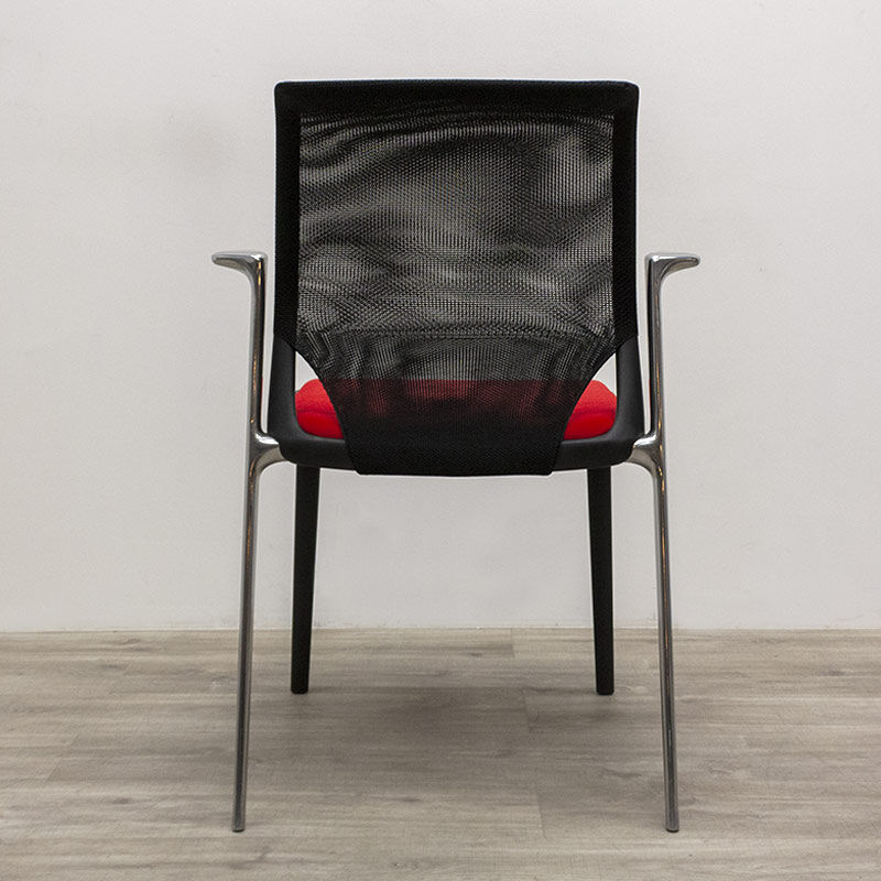 Vitra Medaslim visitor chair in red and black