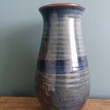 Handcrafted stoneware vase signed Parabis Béarn