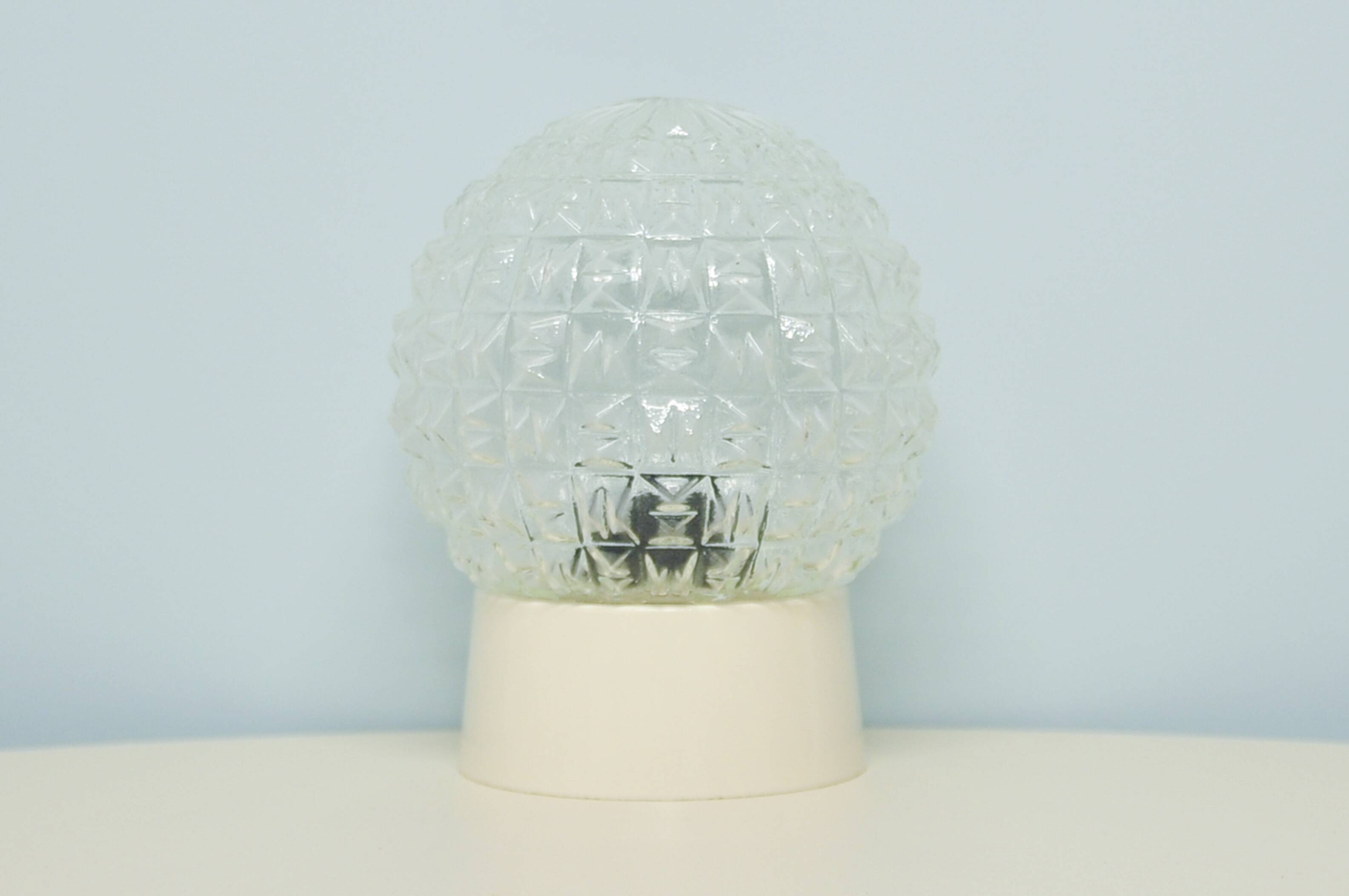 plafonnier rond en verre vintage