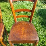 bistro chairs with pattern on the seat