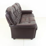 1970s Three-Seat Leather Sofa/ Bed, Czechoslovakia