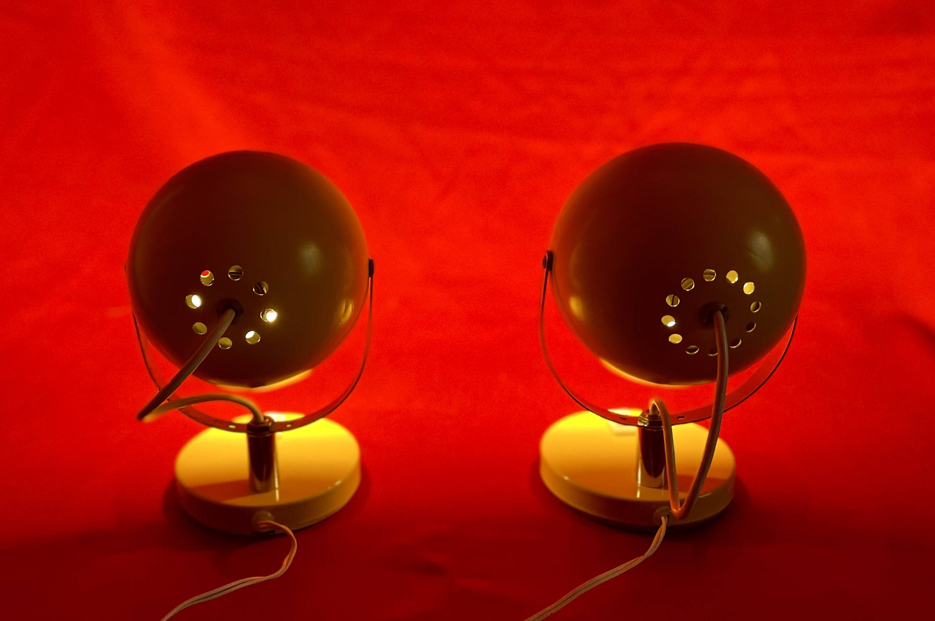 Pair of Eye Ball lamps, Space Age, 70s