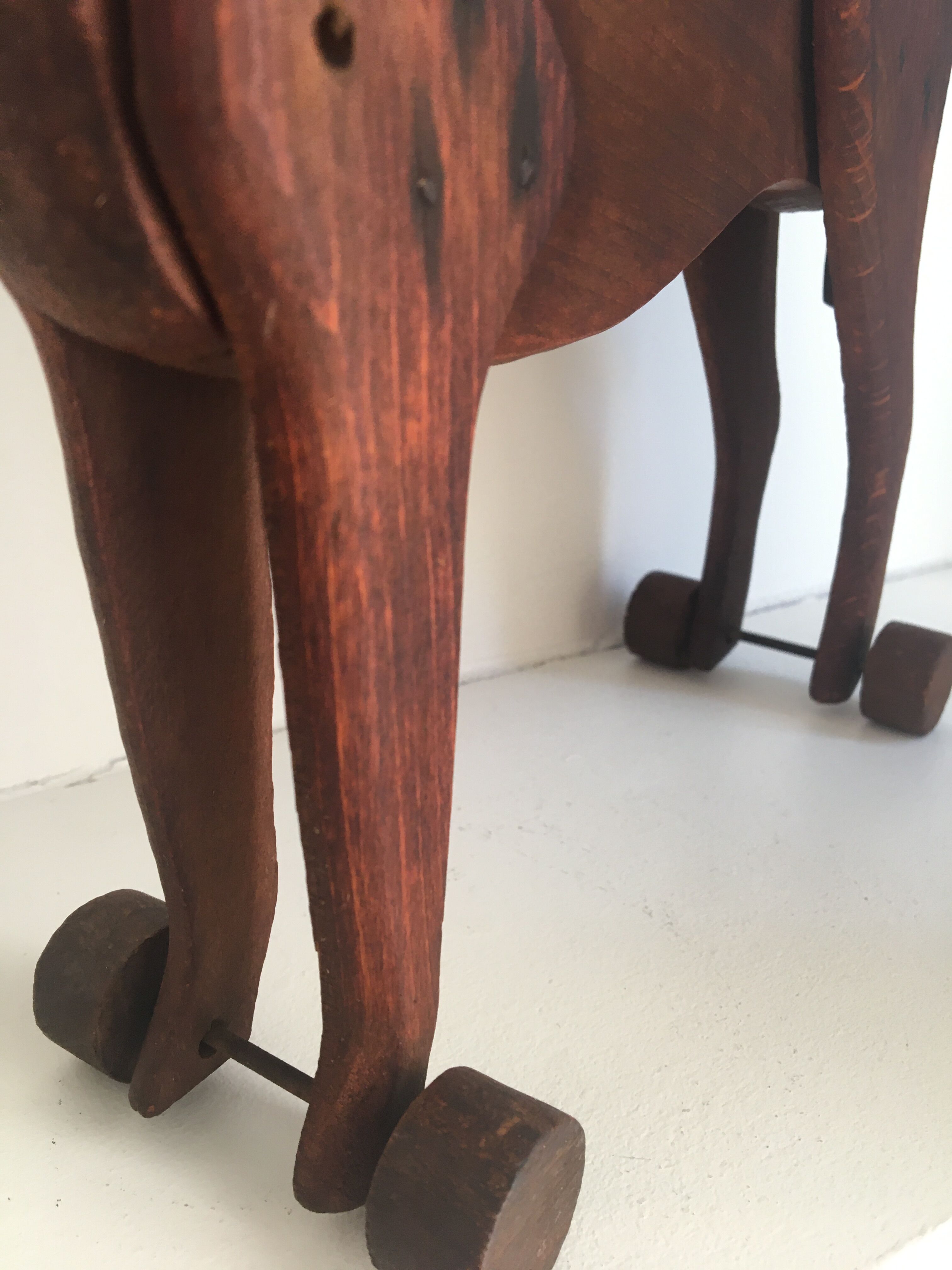 Toy the wooden horse on wheels