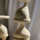 Large cream vase with double spiral handles in antique style, made of terracotta, H42 D3.