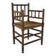 Dutch Antique Oak and Rush Chair, 1930s