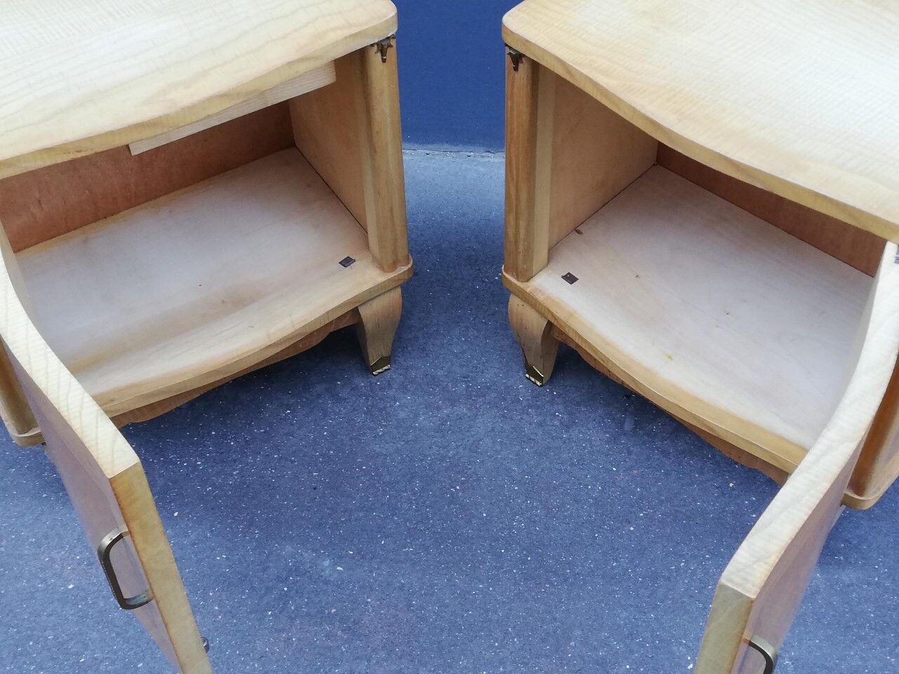 Pair of art deco bedside tables 40s