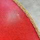 Table d'appoint tripode osier rouge années 50