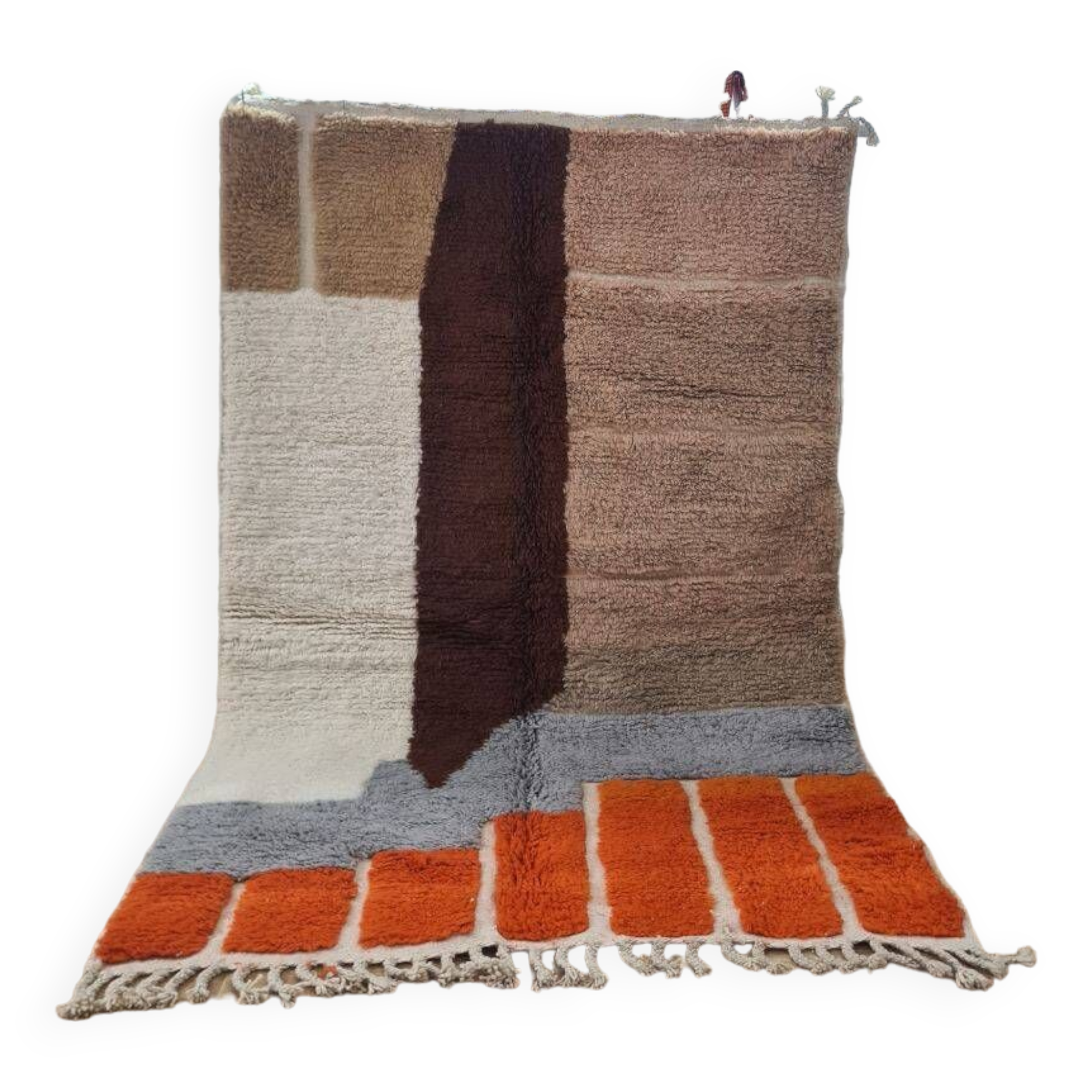Handmade wool Berber rug 250x150 cm