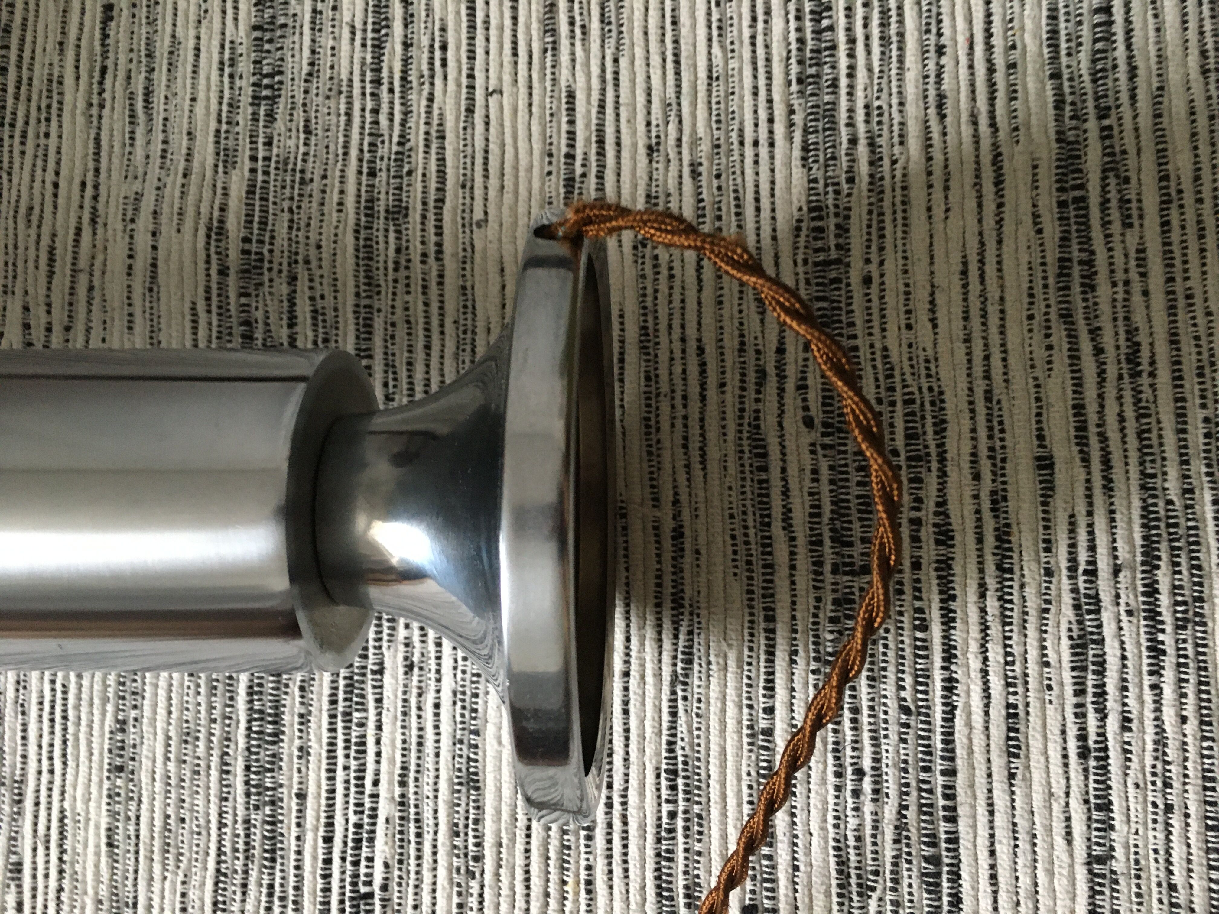 Vintage 70's brushed steel cylindrical lamp