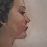 Portrait de femme huile sur toile