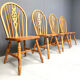 Set of 4 vintage Ercol dining chairs, 1950s