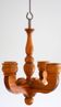 Rustic wooden pendant chandelier candleholder from Smålandsslöjd, Sweden, 1975