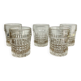5 vintage whiskey glasses