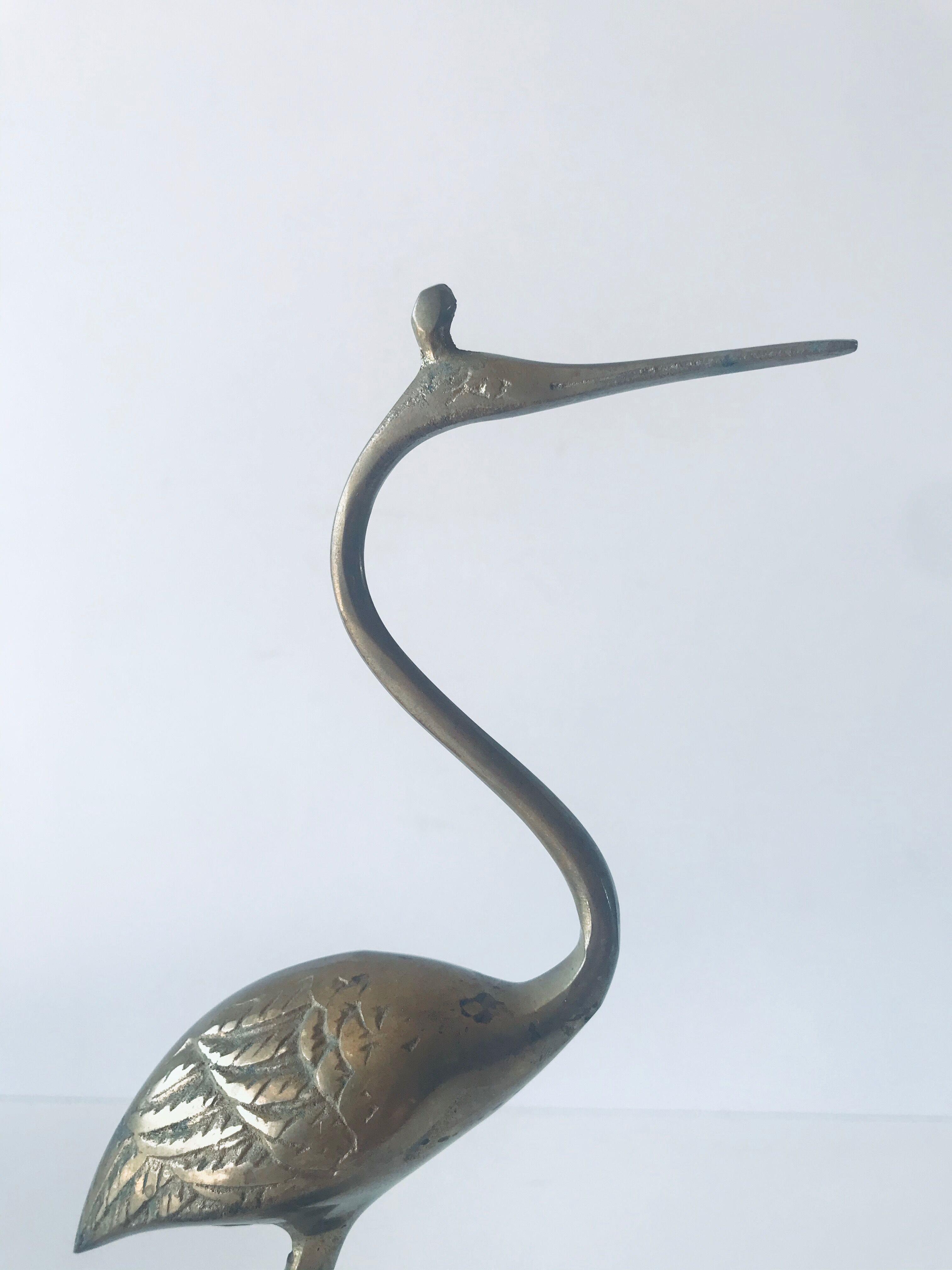 Heron, brass bird