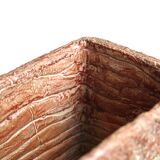 Rectangular ceramic vase, abstract decoration in relief, 70s