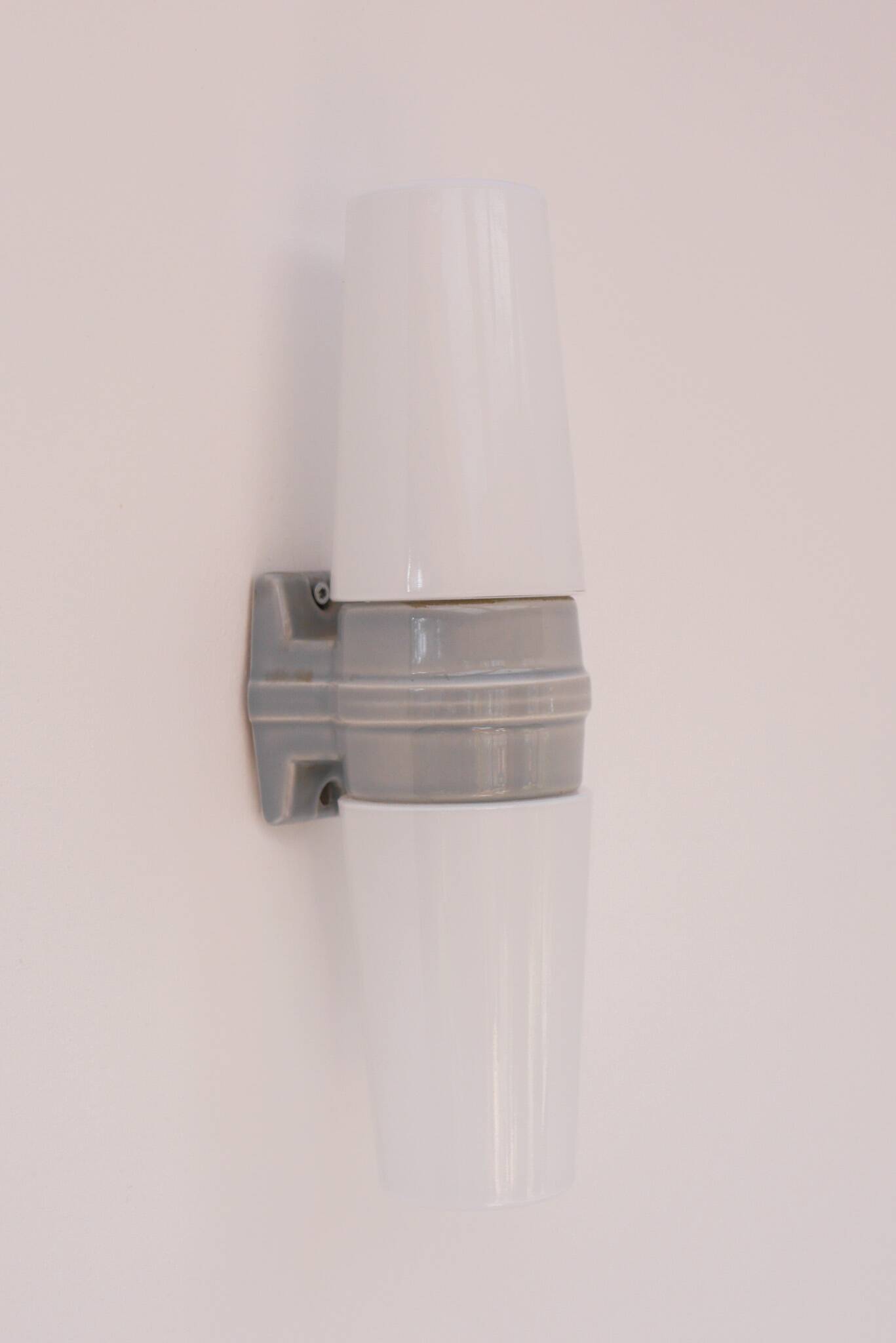 Large Mid-Century Modern Pale Grey Bathroom Sconce by Sigvard Bernadotte
