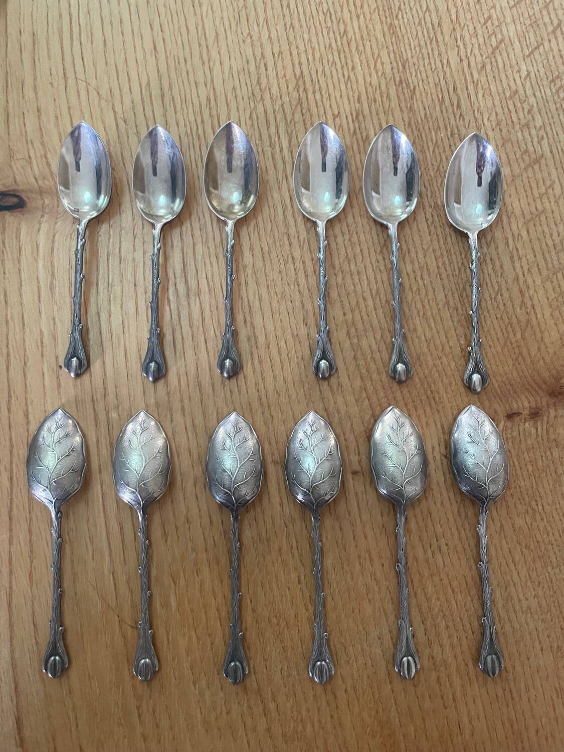 12 silver-plated mocha spoons