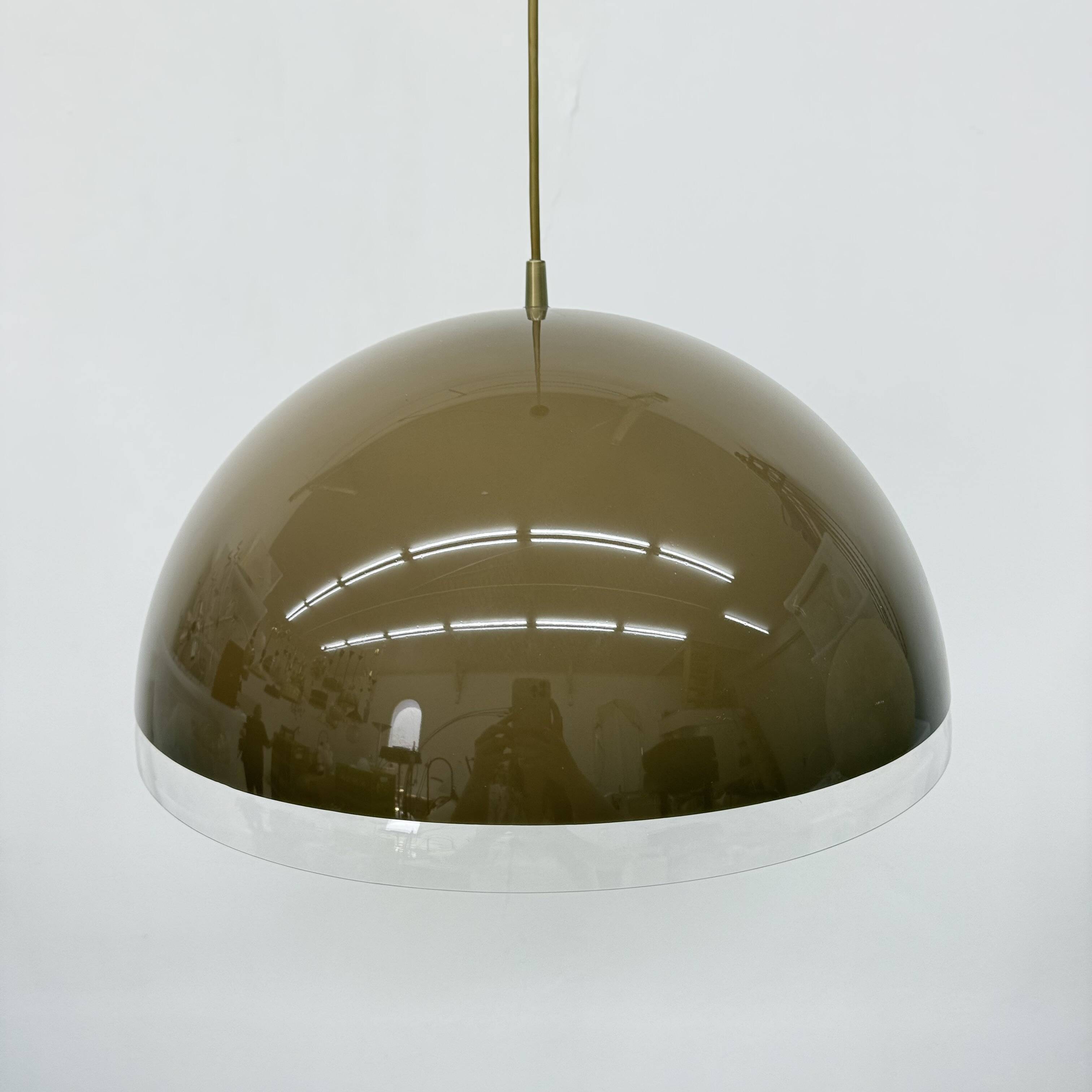 Mushroom hanging lamp brown , 1970s