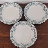 Set of 3 flat plates iron earth St-Amand "Athenes"
